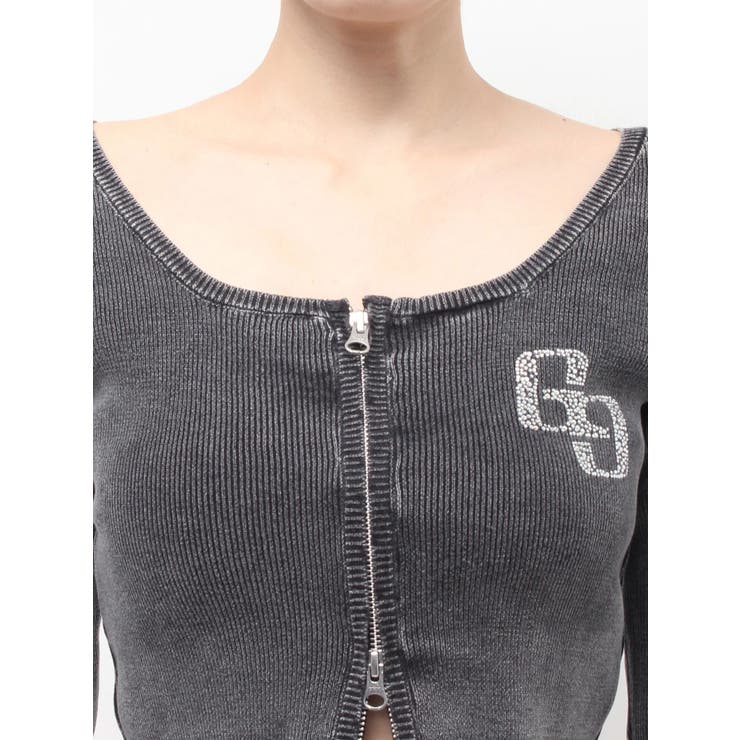 GG bijou ZIPブリーチニットショートトップス | GYDA | 詳細画像25 