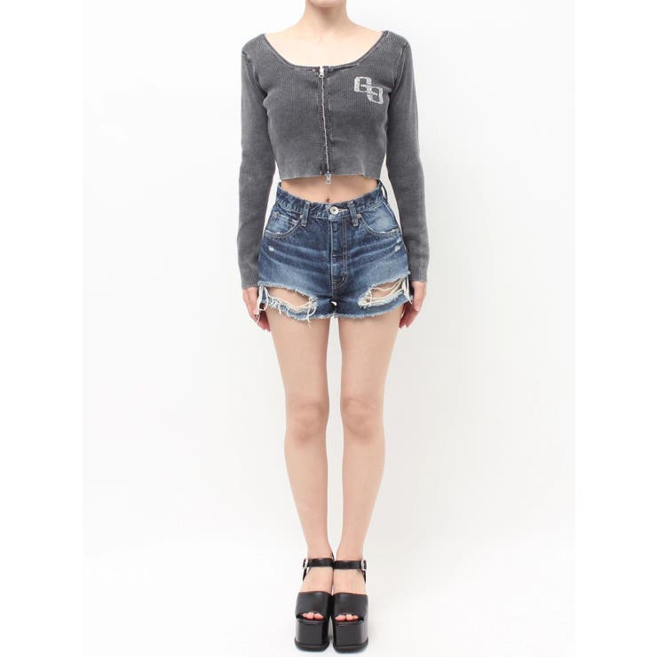 GG bijou ZIPブリーチニットショートトップス | GYDA | 詳細画像29 