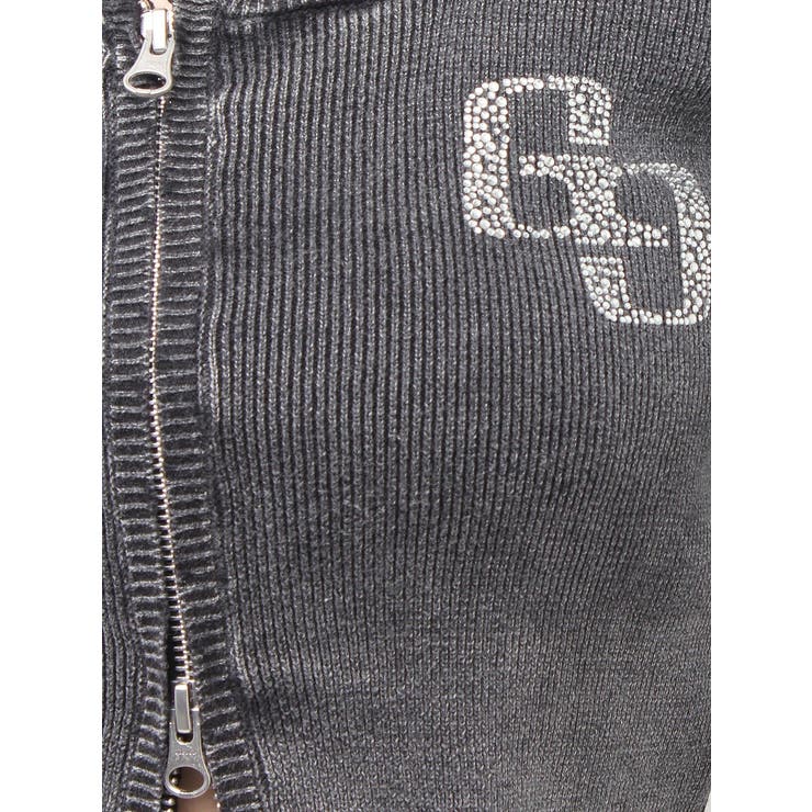 GG bijou ZIPブリーチニットショートトップス | GYDA | 詳細画像34 