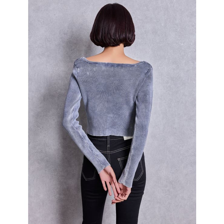 GG bijou ZIPブリーチニットショートトップス | GYDA | 詳細画像4 