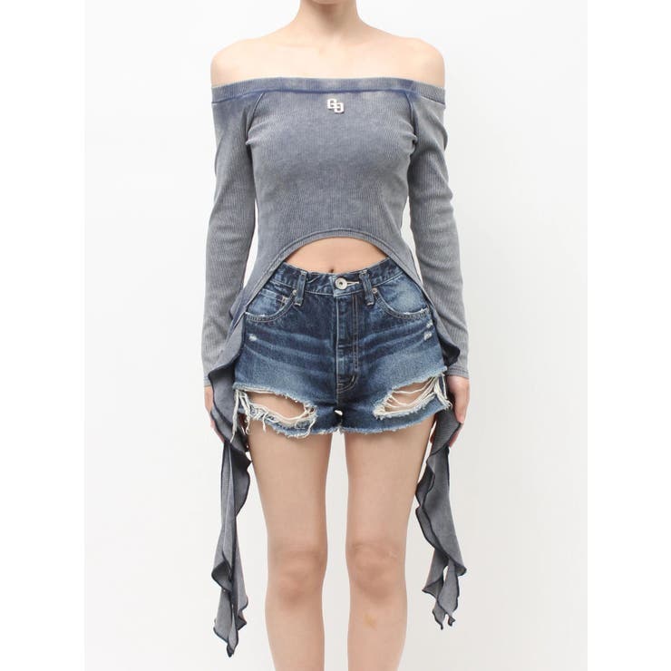 GG SIDE DRAPE EDGEオフショルトップス | GYDA | 詳細画像16 