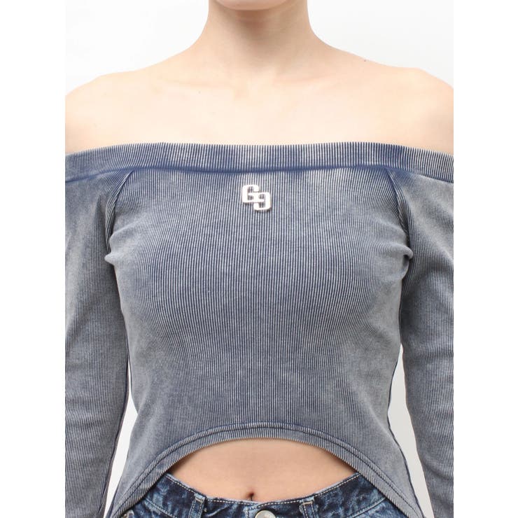 GG SIDE DRAPE EDGEオフショルトップス | GYDA | 詳細画像19 