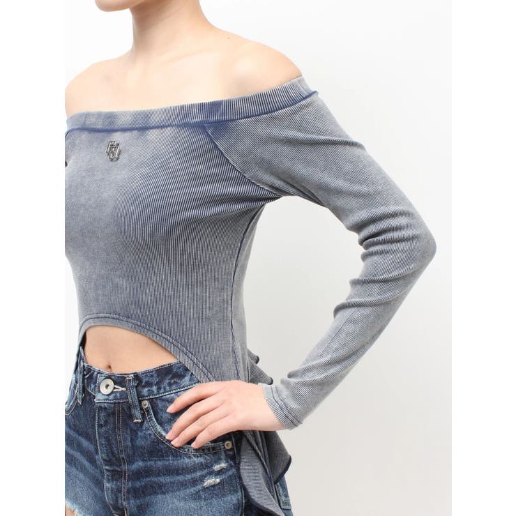 GG SIDE DRAPE EDGEオフショルトップス | GYDA | 詳細画像20 