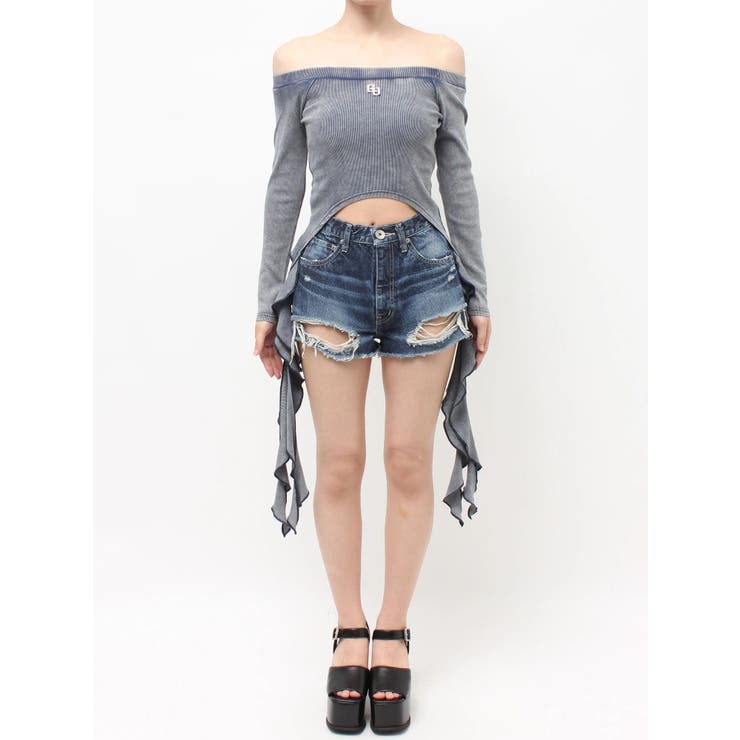 GG SIDE DRAPE EDGEオフショルトップス | GYDA | 詳細画像23 