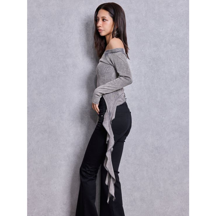 GG SIDE DRAPE EDGEオフショルトップス | GYDA | 詳細画像4 