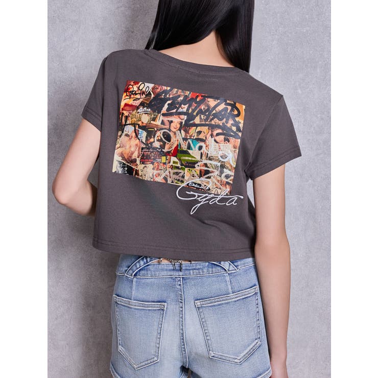 チャコールグレー | sacred edge cross PHOTOショートTシャツ | GYDA