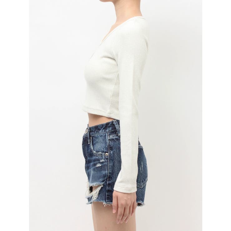 GGロゴラインストーンラメテレコトップス | GYDA | 詳細画像18 