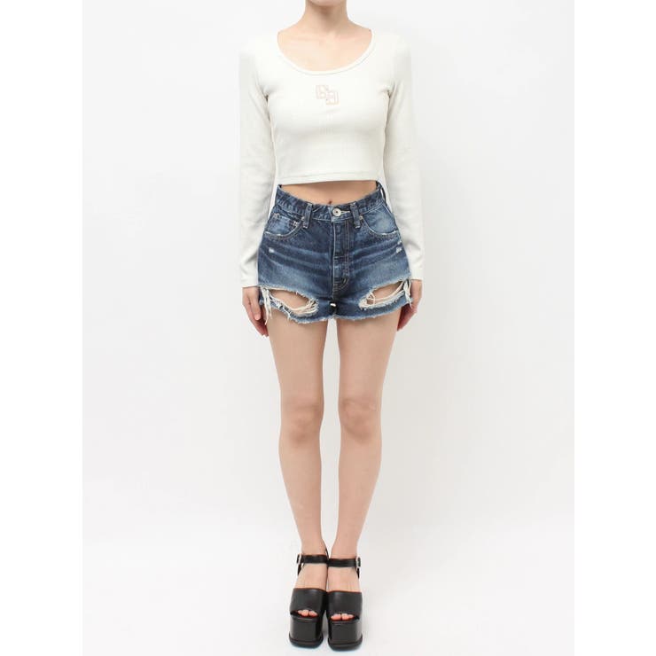 GGロゴラインストーンラメテレコトップス | GYDA | 詳細画像24 