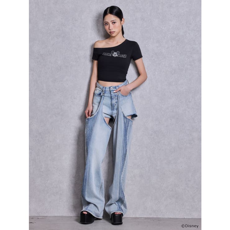 GYDA/Disney/ラメプリントワンショルダーTシャツ | GYDA | 詳細画像4 