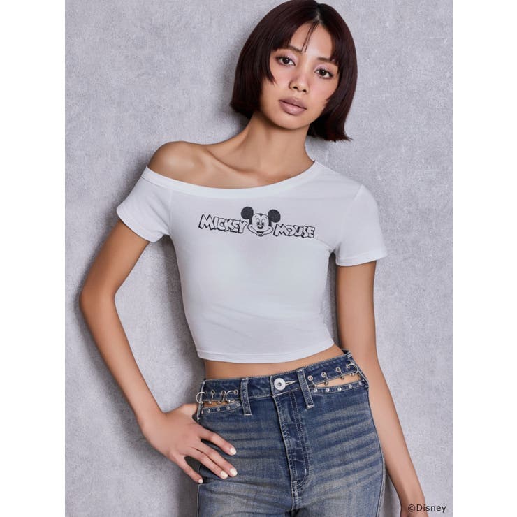 GYDA/Disney/ラメプリントワンショルダーTシャツ | GYDA | 詳細画像6 