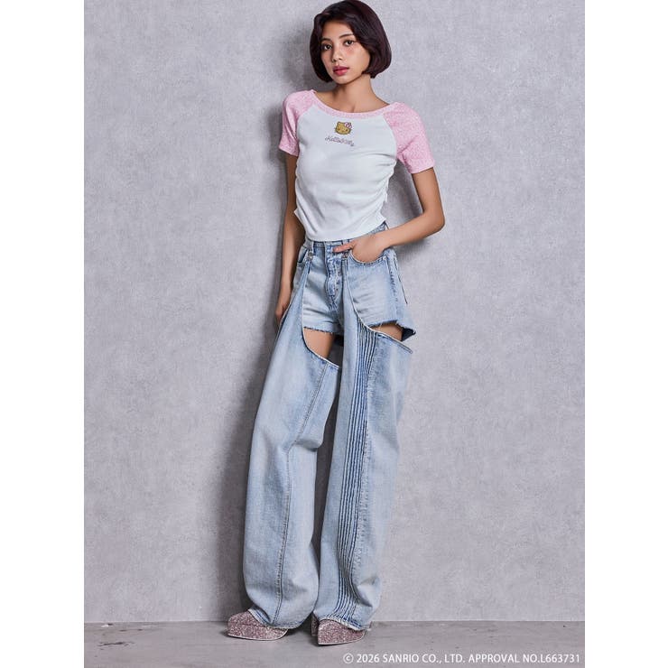 GYDA×ハローキティ レオパードラグランTシャツ | GYDA | 詳細画像5 