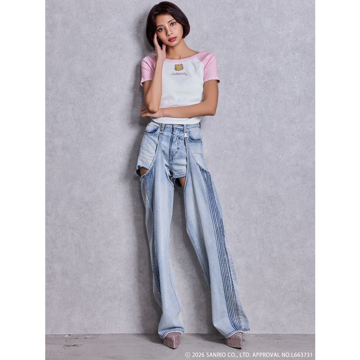 GYDA×ハローキティ レオパードラグランTシャツ | GYDA | 詳細画像6 