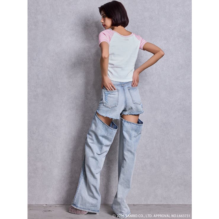 GYDA×ハローキティ レオパードラグランTシャツ | GYDA | 詳細画像7 