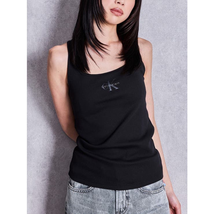 ブラック | Calvin Klein MONOLOGO SCOOP NK | GYDA