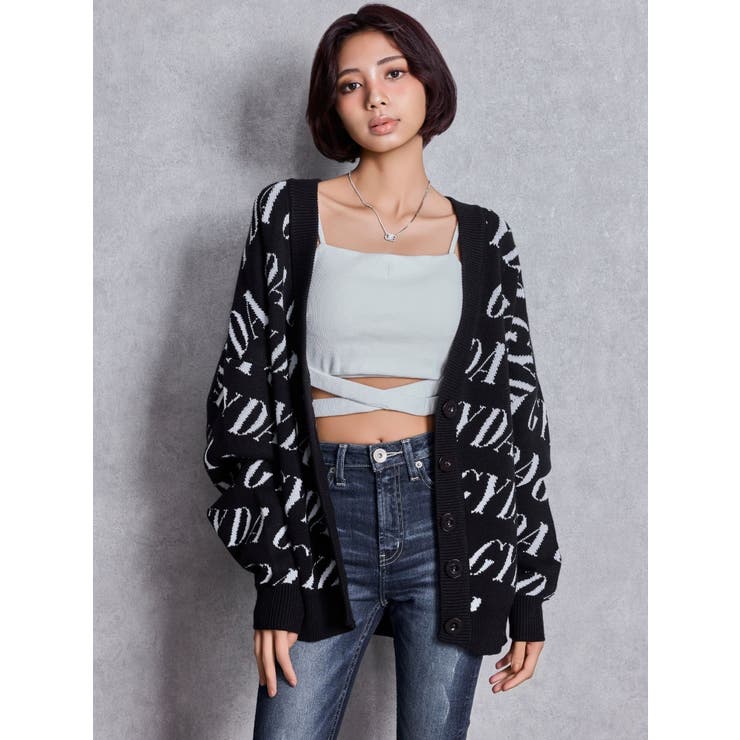 GYDA SLANT PATTERNニットカーディガン | GYDA | 詳細画像8 