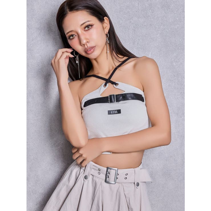 GYDAフロントクロスラメテレコビスチェ | GYDA | 詳細画像1 