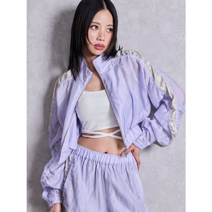 パープル | sacred edge cross shinyショートブルゾン | GYDA