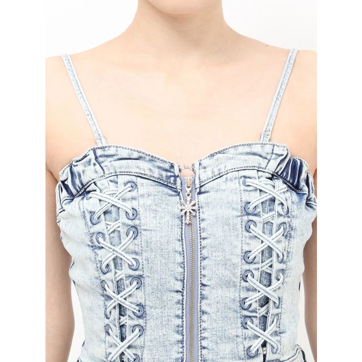 sacred edge cross ZIPスカートライクデニムミニワンピース | GYDA | 詳細画像26 