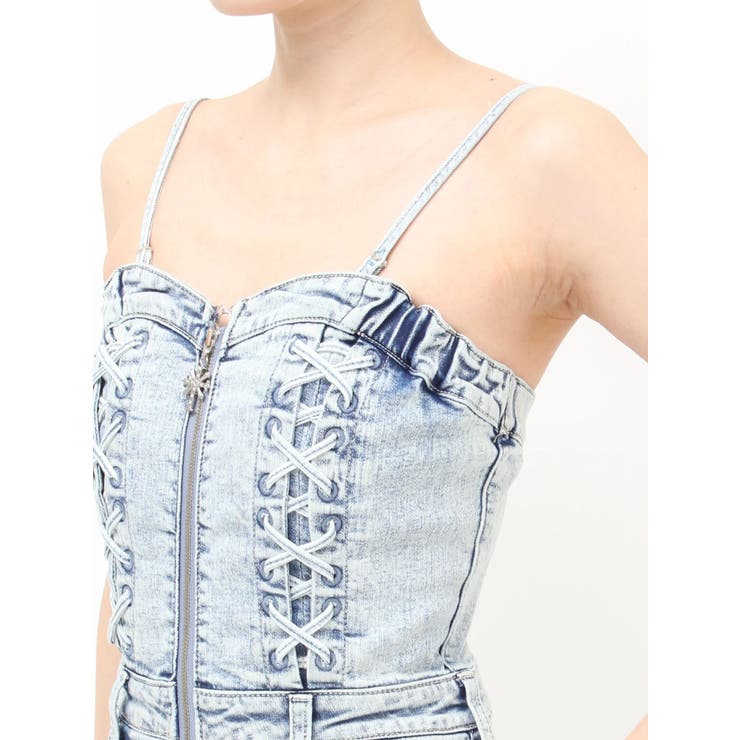 sacred edge cross ZIPスカートライクデニムミニワンピース | GYDA | 詳細画像27 