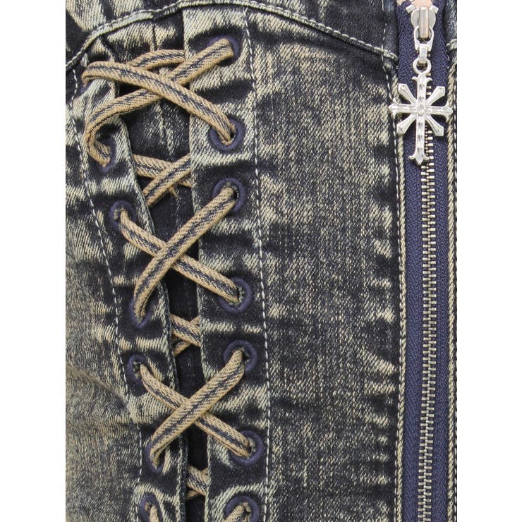 sacred edge cross ZIPスカートライクデニムミニワンピース | GYDA | 詳細画像33 