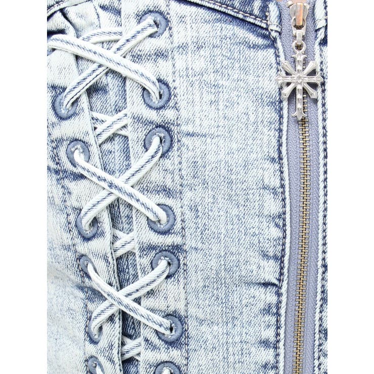 sacred edge cross ZIPスカートライクデニムミニワンピース | GYDA | 詳細画像34 