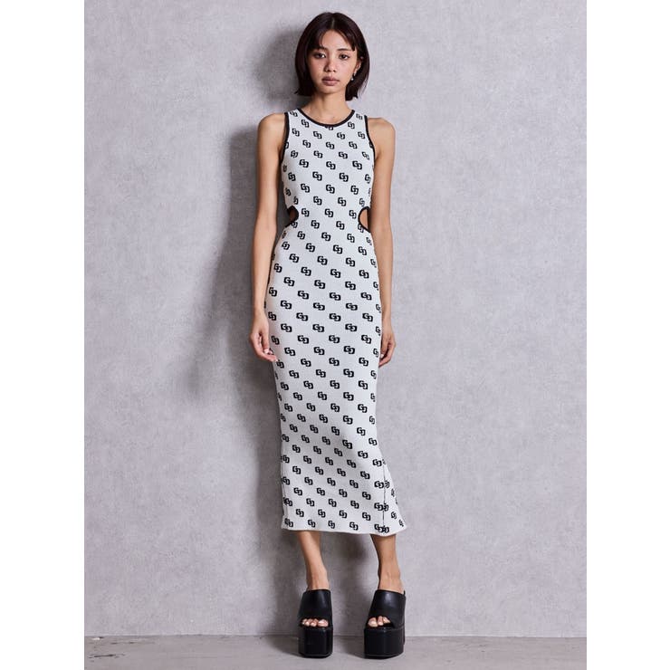 オフホワイト | SIDE OPENロングニットワンピース | GYDA