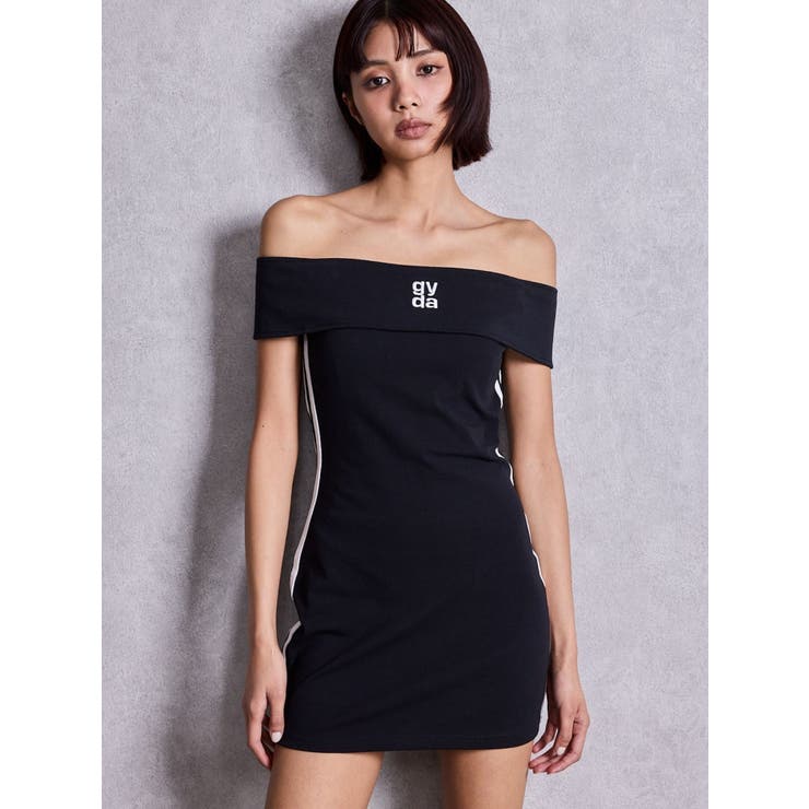 ブラック | Square gydaオフショルミニワンピース | GYDA