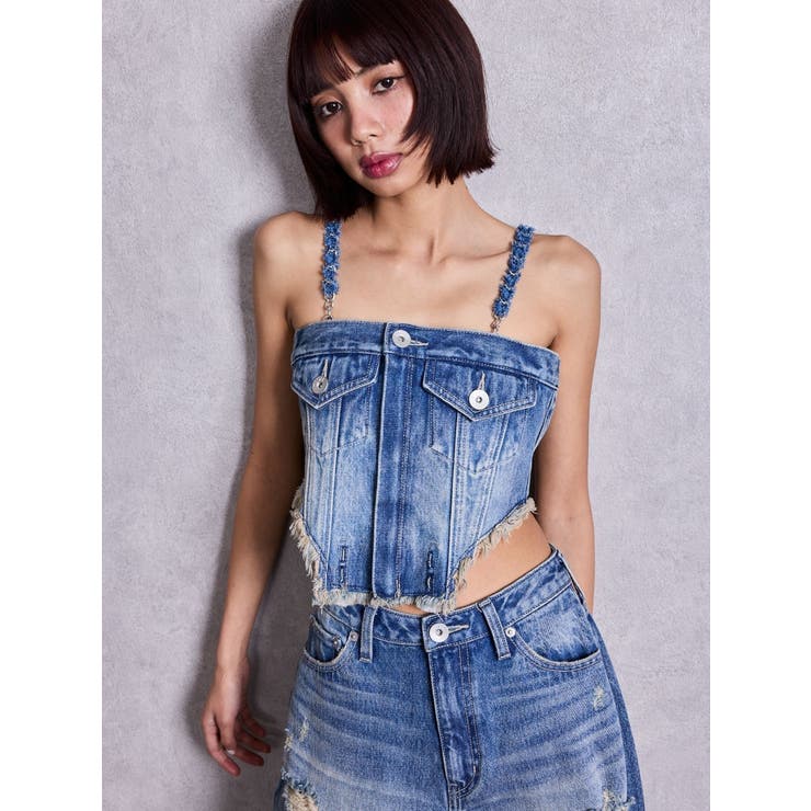 2WAYデニムチェーンロンパース | GYDA | 詳細画像3 