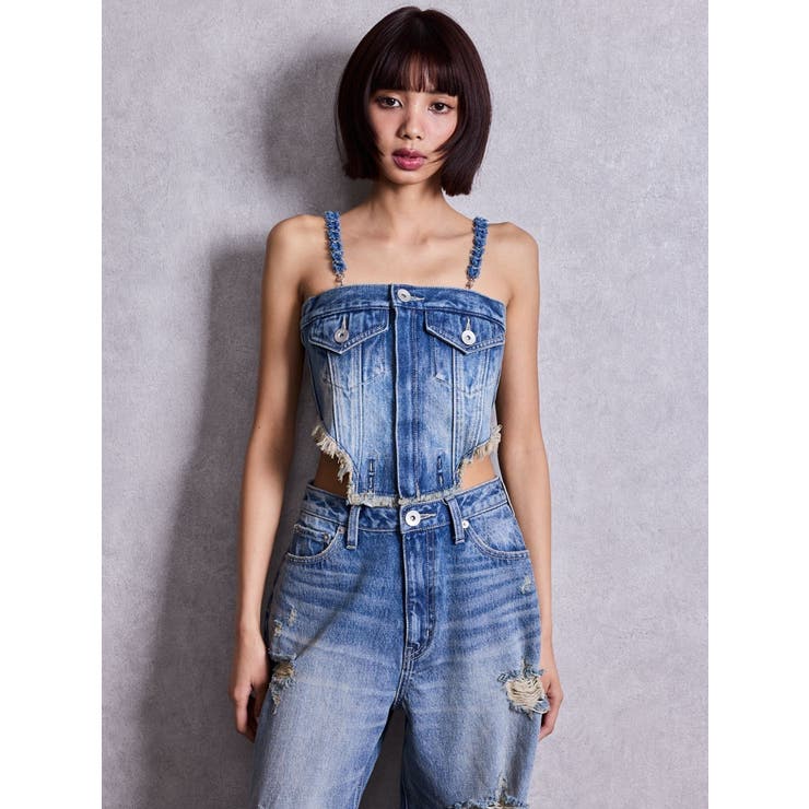 2WAYデニムチェーンロンパース | GYDA | 詳細画像4 