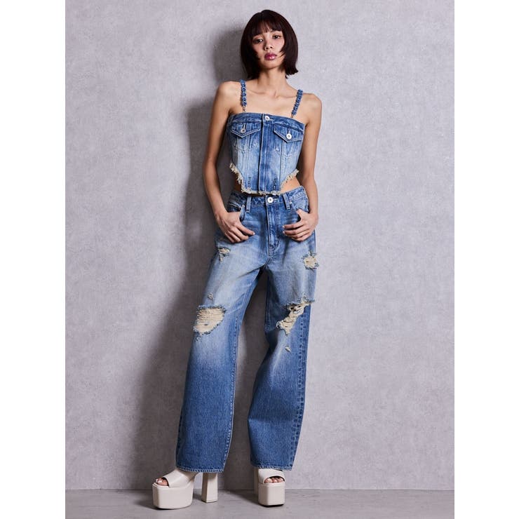 2WAYデニムチェーンロンパース | GYDA | 詳細画像8 