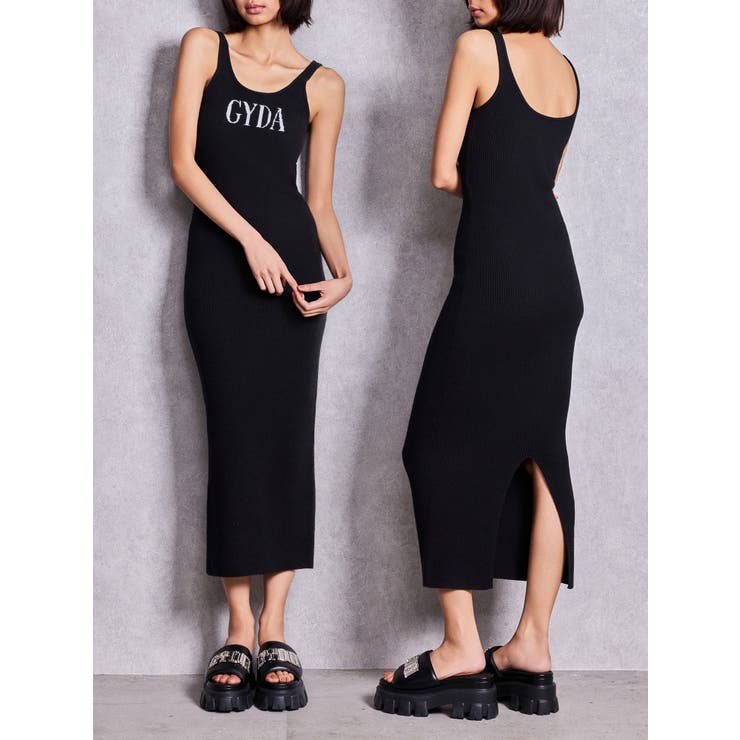 ブラック | GYDA jacquard longニットワンピース | GYDA