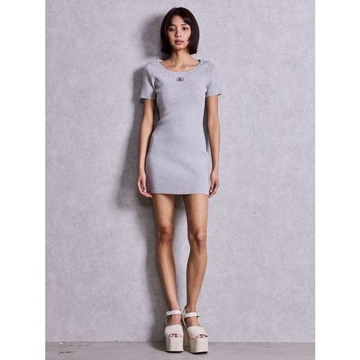 Symmetry GYDAプレートハーフスリーブニットワンピース | GYDA | 詳細画像10 