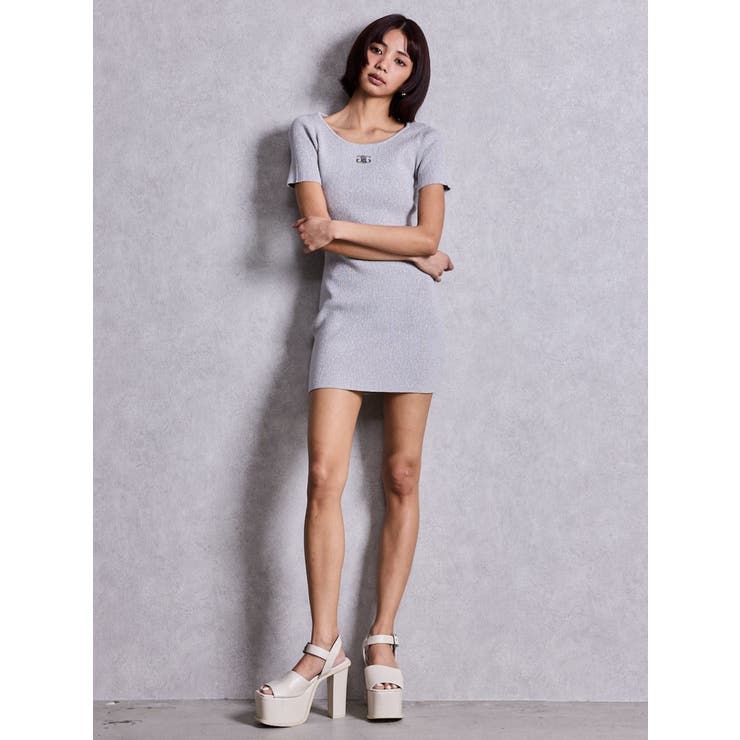 Symmetry GYDAプレートハーフスリーブニットワンピース | GYDA | 詳細画像11 