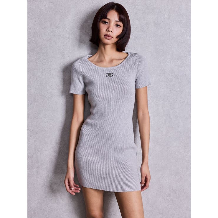 Symmetry GYDAプレートハーフスリーブニットワンピース | GYDA | 詳細画像8 