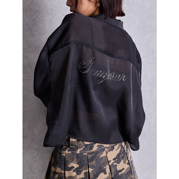 ブラック | Gemyntar bijou SHEERシャツ | GYDA