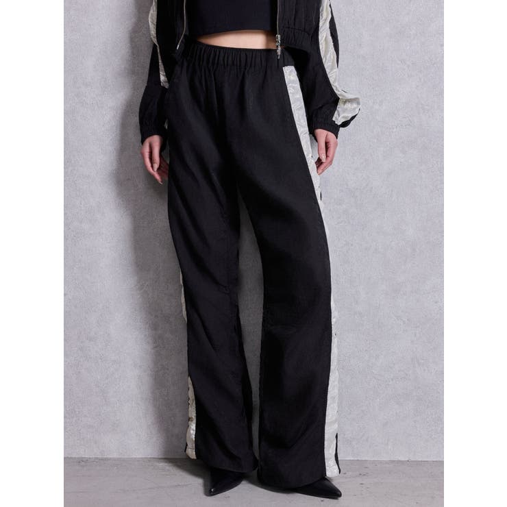 ブラック | sacred edge cross shinyギャザーパンツ | GYDA