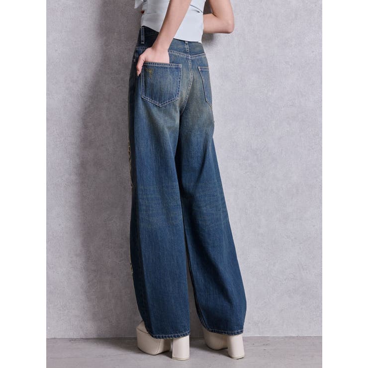 ハイウエストGYDA CUT OUT SIDE RIPPEDデニムパンツ | GYDA | 詳細画像19 