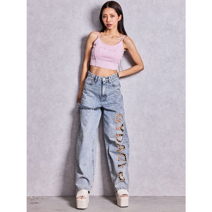 ハイウエストGYDA CUT OUT SIDE RIPPEDデニムパンツ | GYDA | 詳細画像5 