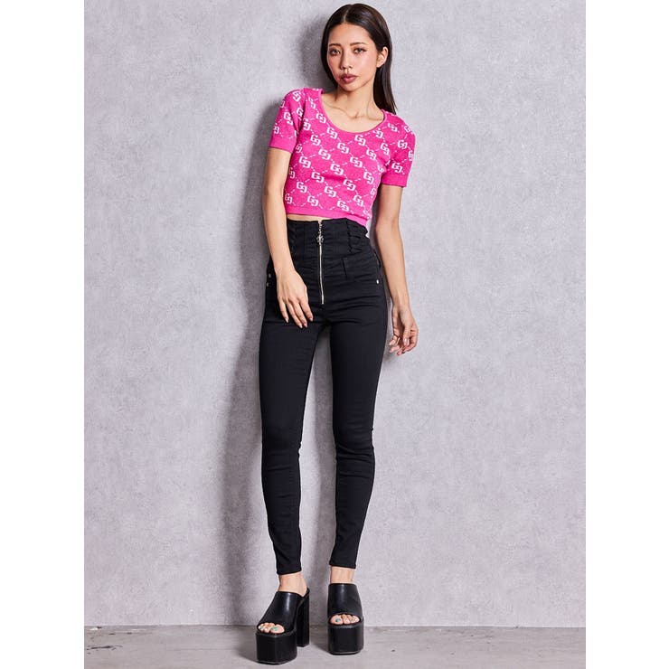 ハイウエストsacred edge crossフロントZIPレースアップスキニー… | GYDA | 詳細画像13 