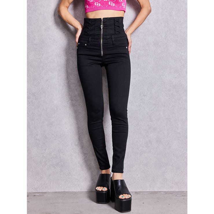 ハイウエストsacred edge crossフロントZIPレースアップスキニー… | GYDA | 詳細画像22 