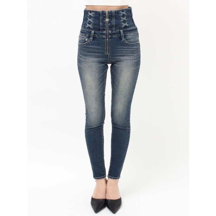 ハイウエストsacred edge crossフロントZIPレースアップスキニー… | GYDA | 詳細画像24 