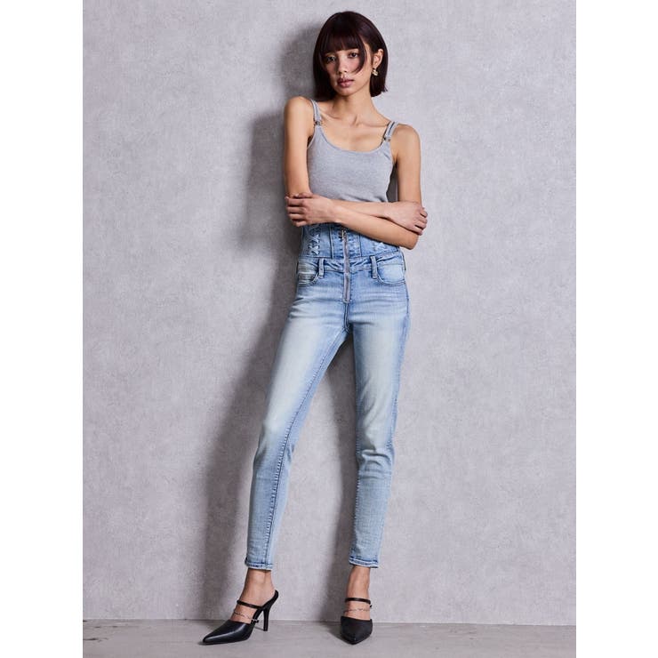 ハイウエストsacred edge crossフロントZIPレースアップスキニー… | GYDA | 詳細画像3 