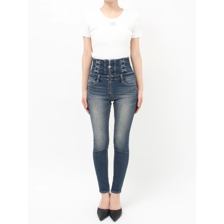 ハイウエストsacred edge crossフロントZIPレースアップスキニー… | GYDA | 詳細画像32 