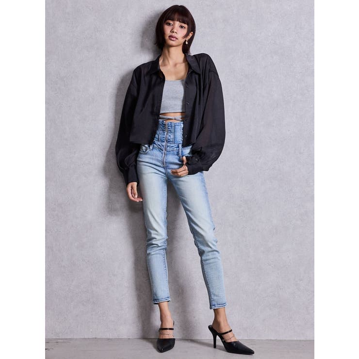 ハイウエストsacred edge crossフロントZIPレースアップスキニー… | GYDA | 詳細画像7 