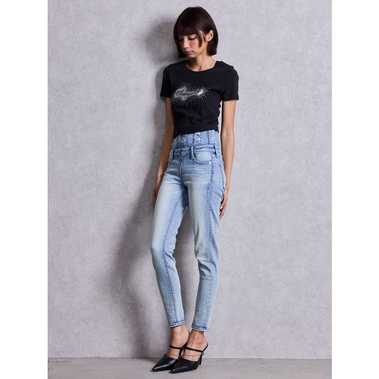 ハイウエストsacred edge crossフロントZIPレースアップスキニー… | GYDA | 詳細画像9 