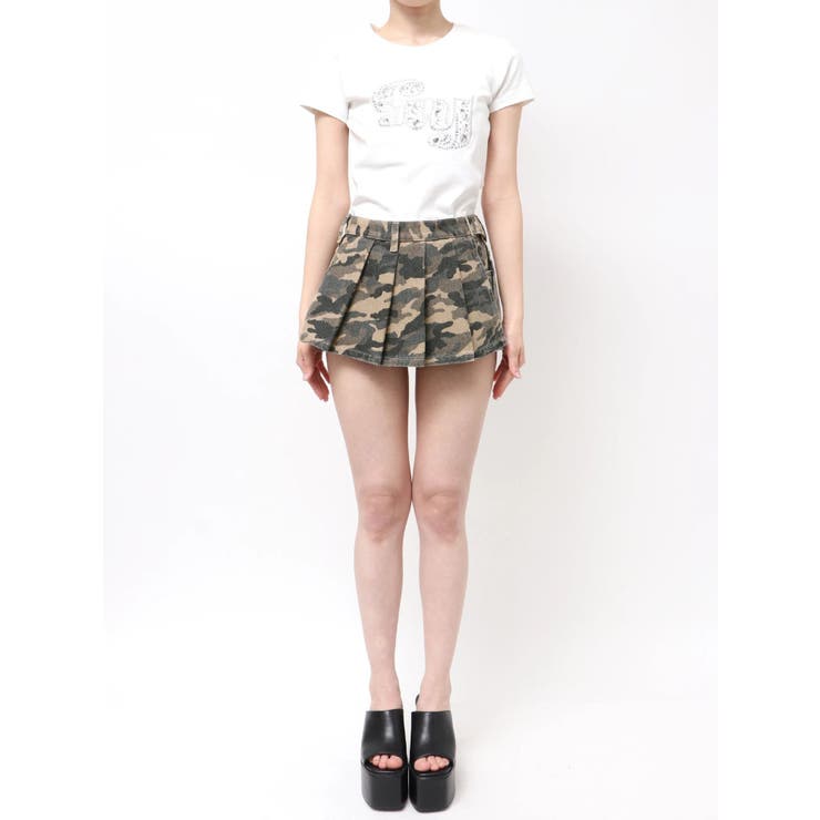 ハイウエストレイヤードプリーツスカートライクデニムショートパンツ | GYDA | 詳細画像41 