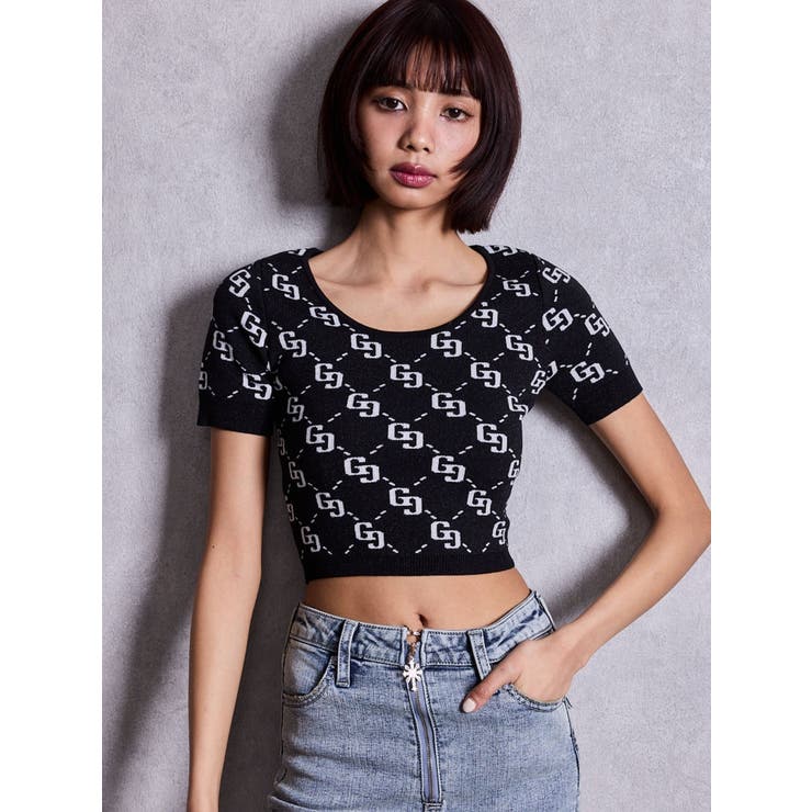 GG jacquardラメニットTOPS | GYDA | 詳細画像2 