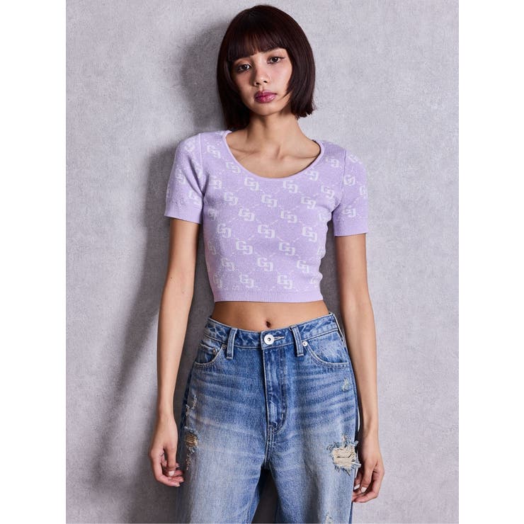 GG jacquardラメニットTOPS | GYDA | 詳細画像7 