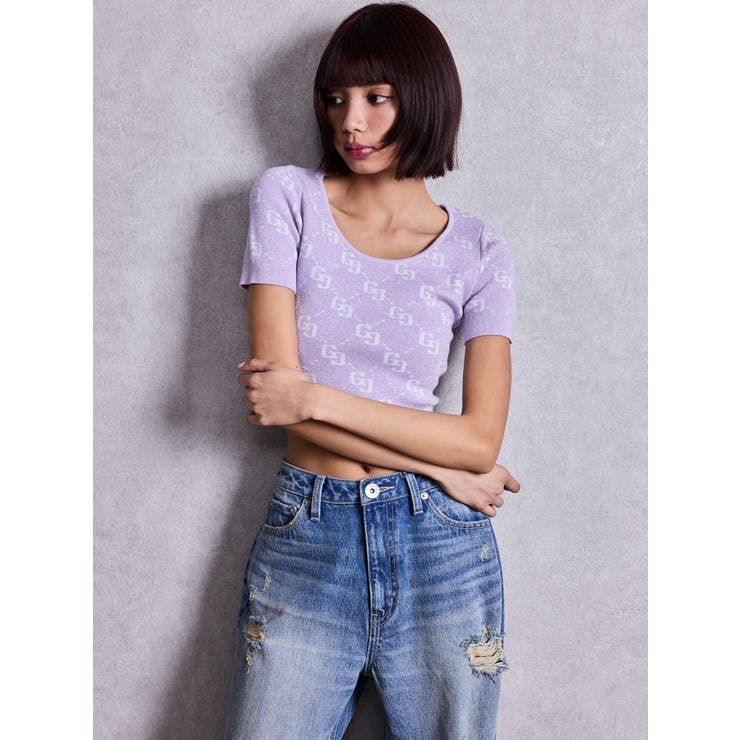 GG jacquardラメニットTOPS | GYDA | 詳細画像8 