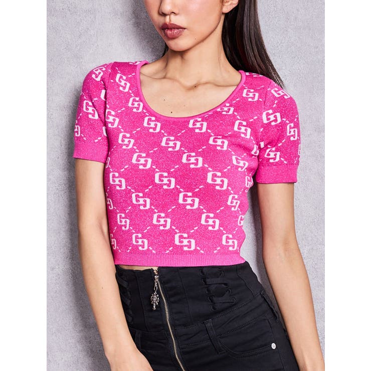 ピンク | GG jacquardラメニットTOPS | GYDA